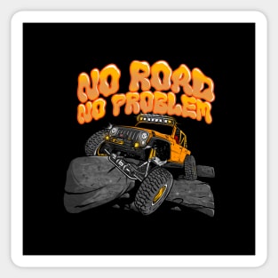 Orange Jeep Flex No Road No Problem Sticker